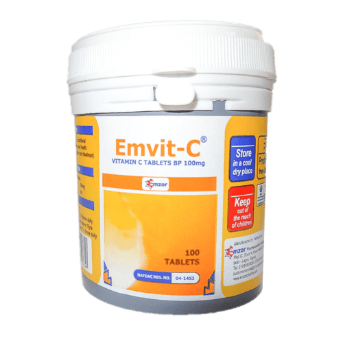 Em-Vit-C 100mg Tablet (White) *100  